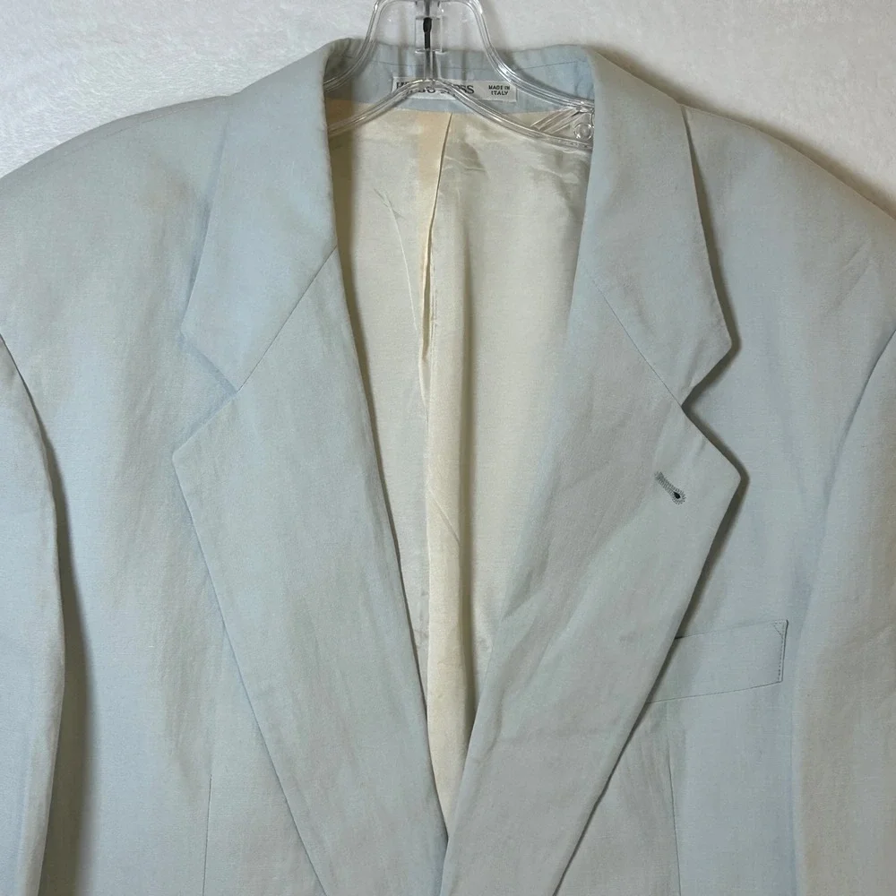 Hugo Boss Easy Line Mens Light Blue Linen Blend Sports Coat Blazer Italy 42L